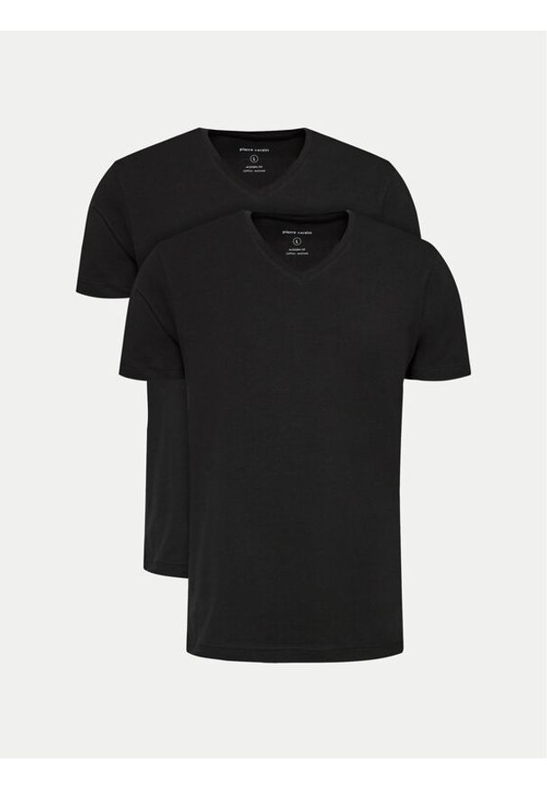 Pierre Cardin Komplet 2 t-shirtów 29991.000.9000 Czarny Modern Fit. Kolor: czarny. Materiał: bawełna