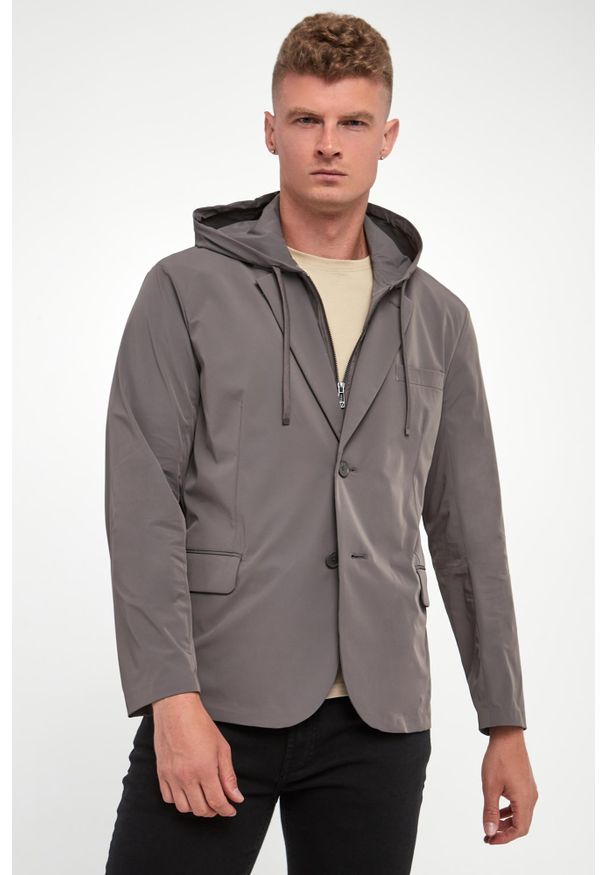 Armani Exchange - Marynarka męska z kapturem ARMANI EXCHANGE. Typ kołnierza: kaptur