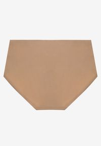 Renee - Beżowe Majtki Figi High Waist z Bezszwowym Wykończeniem Kolaniris. Stan: podwyższony. Kolor: beżowy. Materiał: jeans