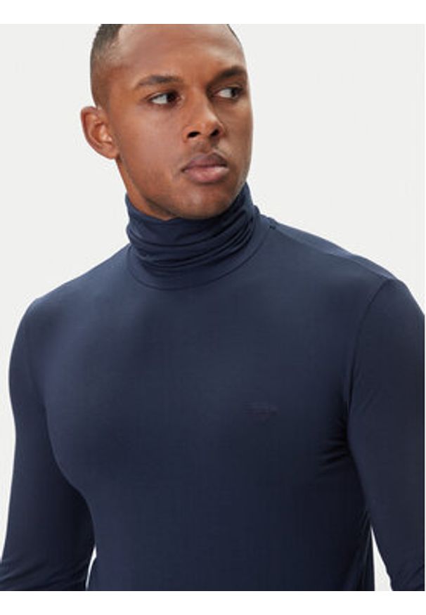 Emporio Armani Underwear Golf EM000388 AF14988 UB102 Granatowy Slim Fit. Typ kołnierza: golf. Kolor: niebieski