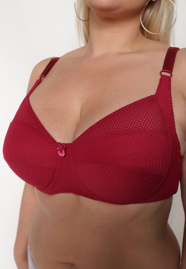 Born2be - Bordowy Biustonosz Typu Full Cup Vikkoria. Kolekcja: plus size. Kolor: czerwony