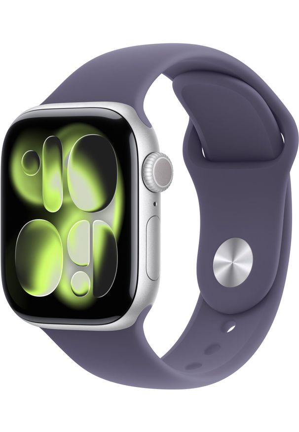 APPLE - Smartwatch Apple Watch Series 11 42mm Silver /Purple Fog Sport Band - M/L. Rodzaj zegarka: smartwatch. Styl: sportowy