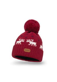 Zimowa czapka męska PaMaMi - Bordowy. Kolor: czerwony. Materiał: poliamid, akryl. Sezon: zima. Styl: sportowy #1