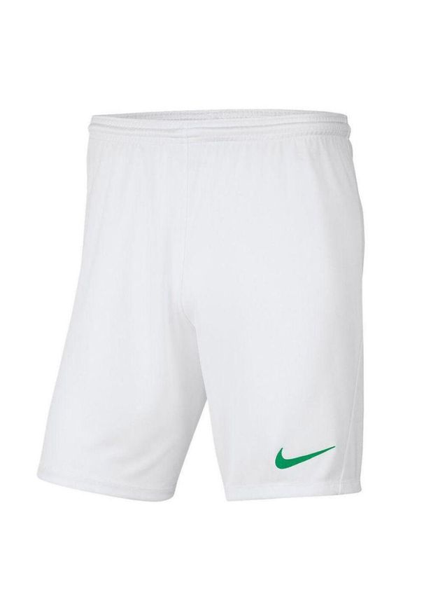 Nike - Męskie Spodenki Park III DriFIT. Kolor: zielony, biały, wielokolorowy. Sport: turystyka piesza