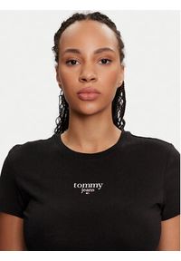 Tommy Jeans T-Shirt Essential DW0DW18397 Czarny Slim Fit. Kolor: czarny. Materiał: wiskoza #3