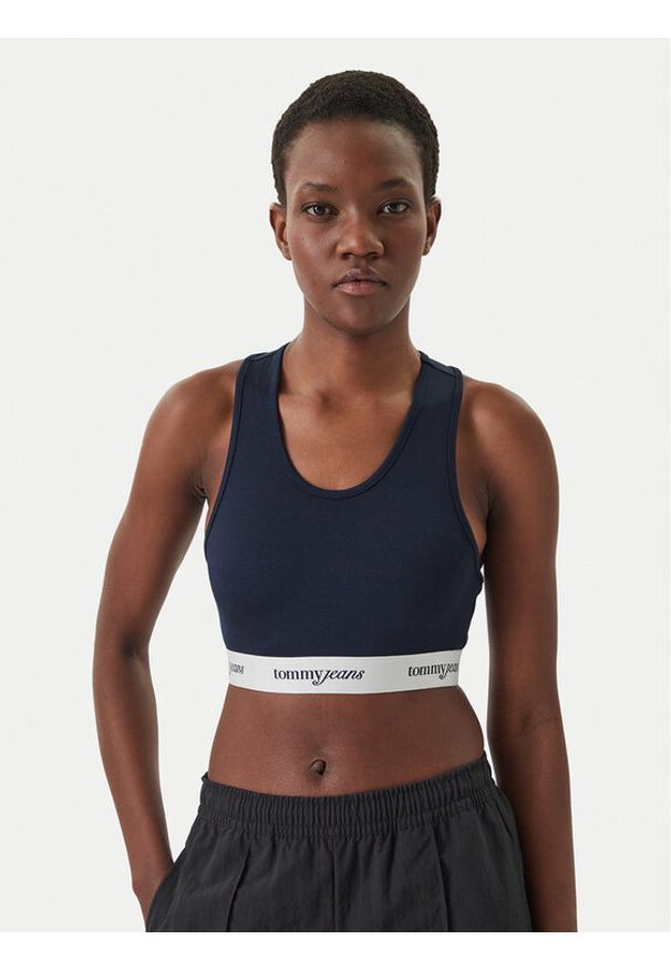 Tommy Jeans Biustonosz top DW0DW22762 Granatowy. Kolor: niebieski. Materiał: wiskoza