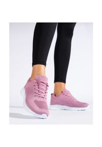 SUPER COOL Lekkie Ażurowe Sneakersy różowe. Kolor: różowy. Wzór: ażurowy #3