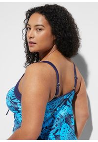 bonprix - Tankini (2 części) z marszczeniem. Kolor: niebieski. Długość rękawa: na ramiączkach. Wzór: nadruk #3