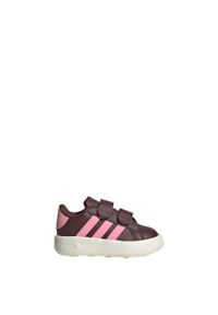 Adidas - Buty Grand Court 2.0 Kids. Kolor: biały, wielokolorowy, różowy. Materiał: materiał