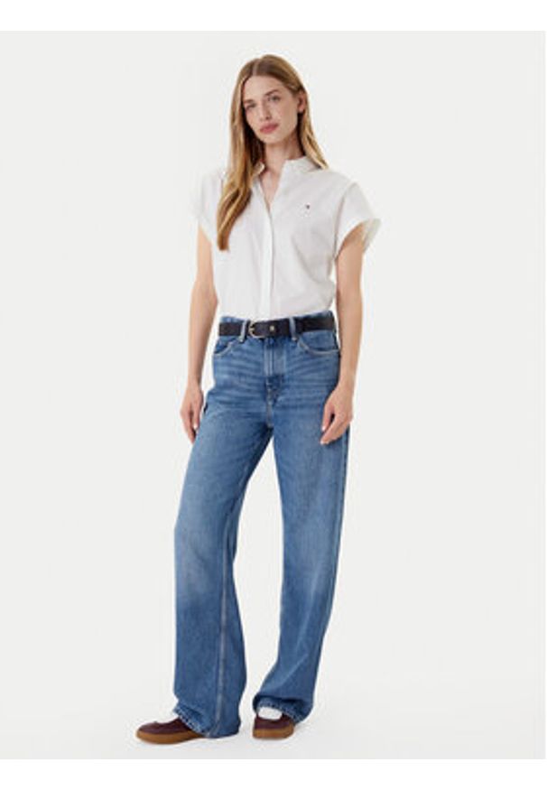 TOMMY HILFIGER - Tommy Hilfiger Koszula WW0WW45897 Biały Relaxed Fit. Kolor: biały. Materiał: bawełna