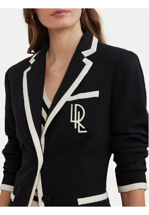 Lauren Ralph Lauren - LAUREN RALPH LAUREN Marynarka 200936101002 Czarny Straight Fit. Kolor: czarny. Materiał: syntetyk