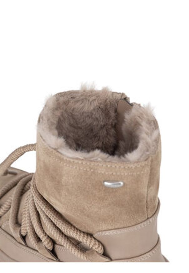 MEXX Botki MI001714043W Beżowy. Kolor: beżowy. Materiał: skóra, zamsz