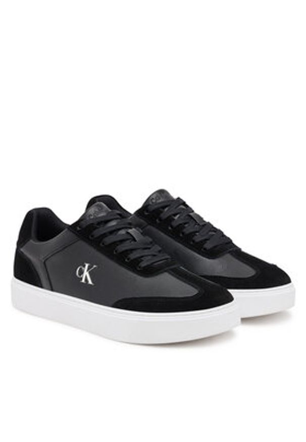 Calvin Klein Sneakersy Classic Cupsole Laceup Wt Mix YM0YM01429 Czarny. Kolor: czarny. Materiał: skóra
