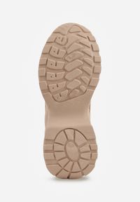 Renee - Ciemnobeżowe Sneakersy na Masywnej Podeszwie z Siateczkowym Wstawkami i Ozdobnymi Sznurówkami Ollavia. Kolor: beżowy #5