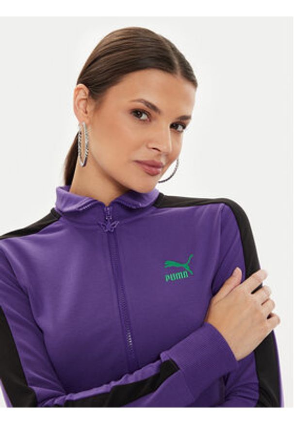 Puma Bluza DUA LIPA 536628 Fioletowy Slim Fit. Kolor: fioletowy. Materiał: syntetyk