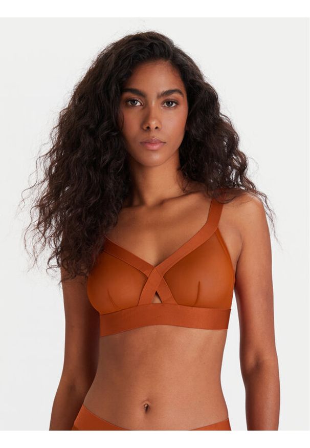 DKNY Biustonosz bezfiszbinowy DK4084 Brązowy. Kolor: brązowy. Materiał: syntetyk