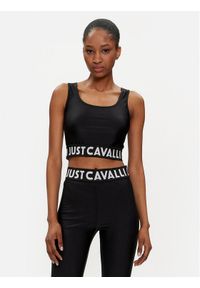 Just Cavalli Top 76PAM204 Czarny Slim Fit. Kolor: czarny. Materiał: syntetyk #1