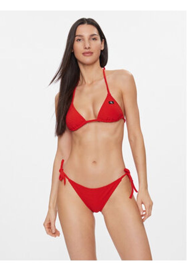 Calvin Klein Swimwear Dół od bikini KW0KW02470 Czerwony. Kolor: czerwony. Materiał: syntetyk