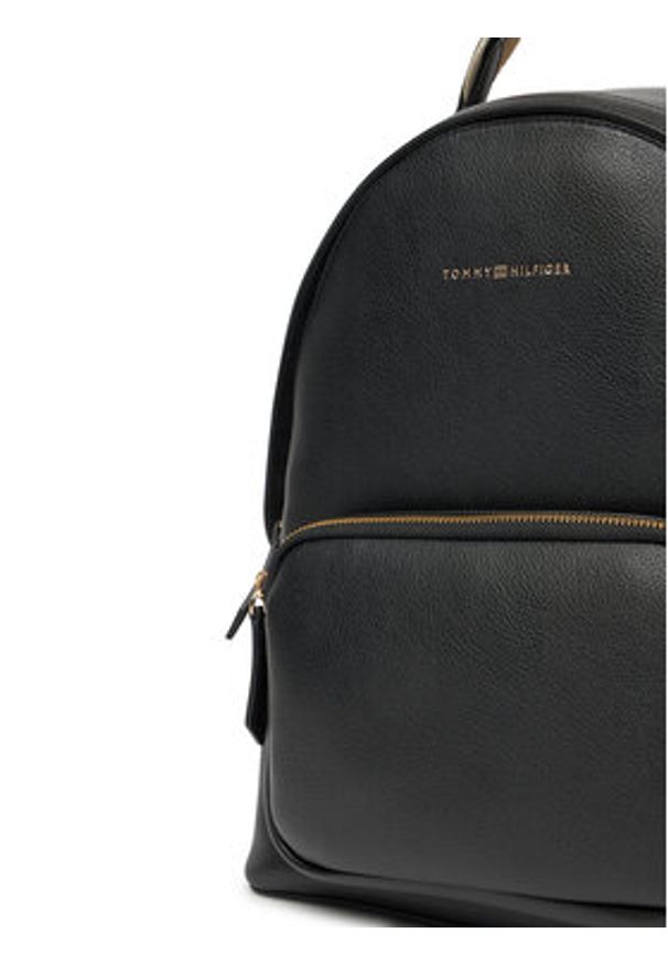 TOMMY HILFIGER - Tommy Hilfiger Plecak Th Logotape Backpack AW0AW17471 Czarny. Kolor: czarny. Materiał: skóra