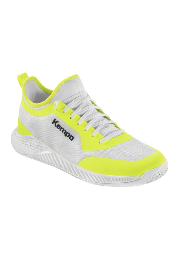 KEMPA - Dziecięce buty halowe Kempa Kourtfly. Kolor: biały, wielokolorowy, żółty. Sport: piłka ręczna