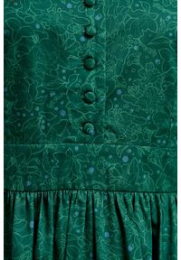 Marie Zélie - Sukienka Odette Idella zielona. Kolor: zielony. Materiał: bawełna, satyna, skóra, materiał #7
