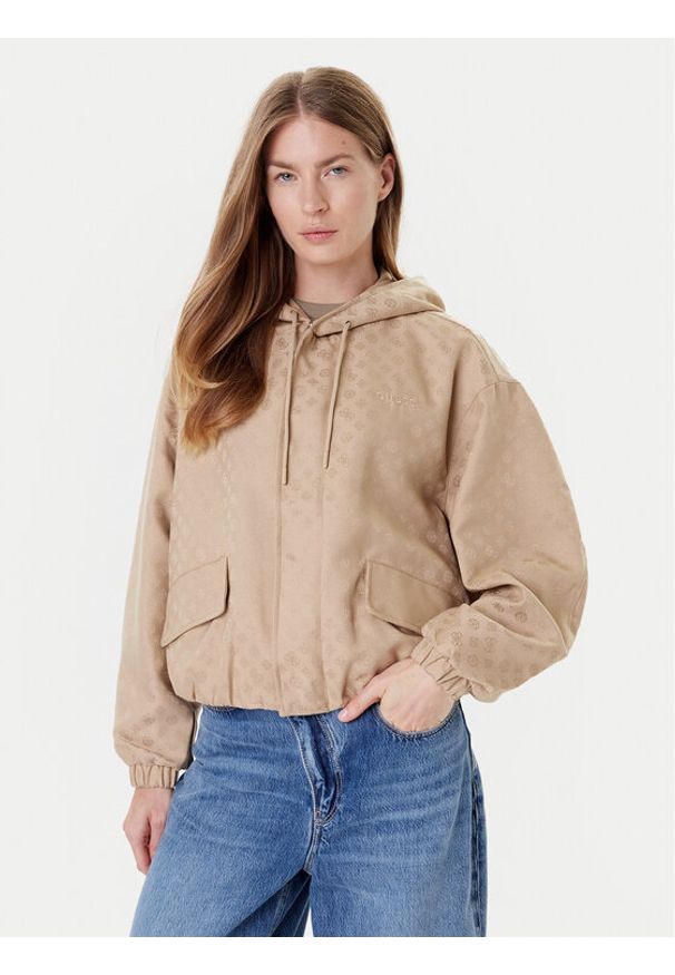 Guess Kurtka przejściowa V5YL02 WH492 Beżowy Regular Fit. Kolor: beżowy. Materiał: syntetyk