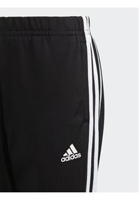 Adidas - adidas Dres Essentials 3-Stripes Shiny Tracksuit HR5906 Czarny Slim Fit. Kolor: czarny. Materiał: syntetyk #8