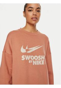 Nike Bluza FZ4631 Brązowy Regular Fit. Kolor: brązowy. Materiał: bawełna #3