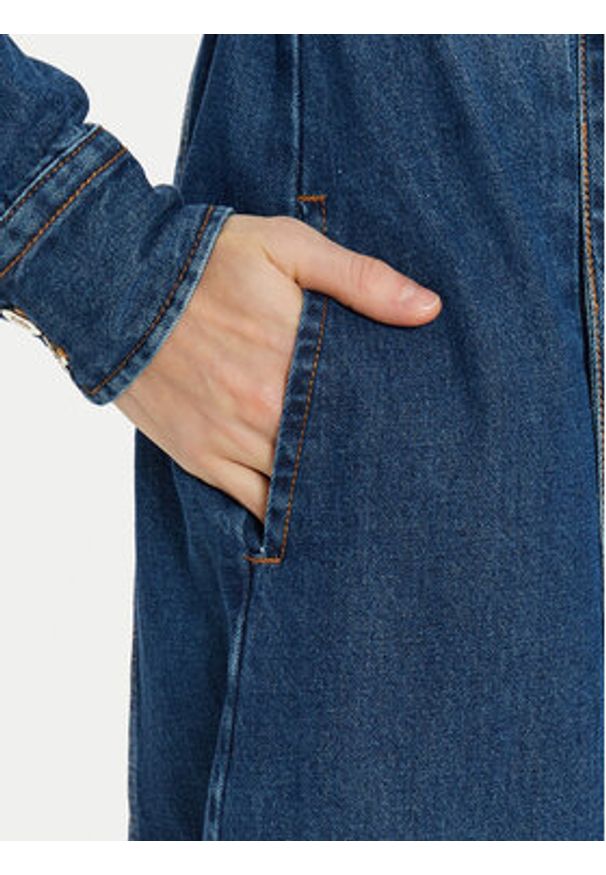 Babylon Sukienka jeansowa EBJ008 Niebieski Regular Fit. Kolor: niebieski. Materiał: bawełna