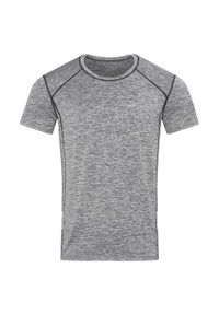 Stedman - Męska Koszulka Sportowa Heather Reflective Detail Slim. Kolor: brązowy, wielokolorowy, szary. Sport: turystyka piesza