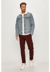 Tommy Hilfiger Tailored - Spodnie. Kolor: czerwony. Materiał: tkanina. Wzór: gładki #3