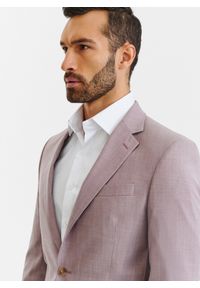 Pako Lorente - PAKO LORENTE – Gładka różowa marynarka garniturowa męska. Okazja: na komunię, na ślub cywilny, na wesele. Kolor: różowy. Materiał: wełna. Wzór: gładki. Styl: boho #7
