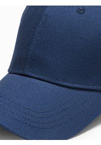 Ombre Clothing - Czapka męska z daszkiem H086 - granatowa - uniwersalny. Kolor: niebieski. Materiał: bawełna. Styl: klasyczny #4