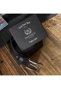 Pasek skórzany 100 CM PAOLO PERUZZI 05Z01100 czarny. Kolor: czarny. Materiał: skóra. Styl: casual, vintage, klasyczny #1