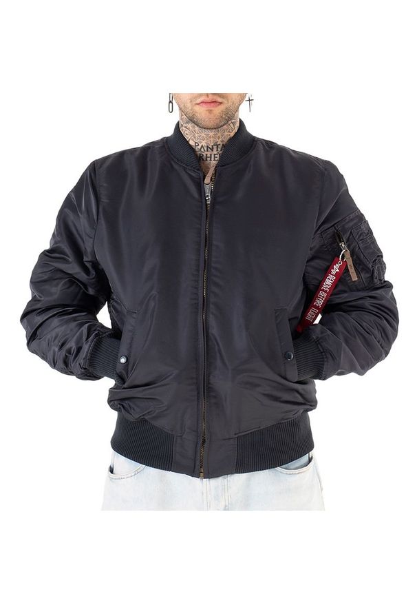Alpha Industries - Kurtka Alpha industries MA-1 VF 59 Long 168100466 - szara. Okazja: na co dzień. Kolor: szary. Materiał: nylon. Styl: casual, vintage, retro
