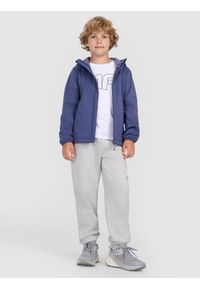 4f - 4F Kurtka softshell wiatroodporna membrana 5000 chłopięca - granatowa 152 (11-12 lat). Okazja: na co dzień. Typ kołnierza: kaptur. Kolor: niebieski. Materiał: softshell. Sezon: lato. Styl: casual, klasyczny #2