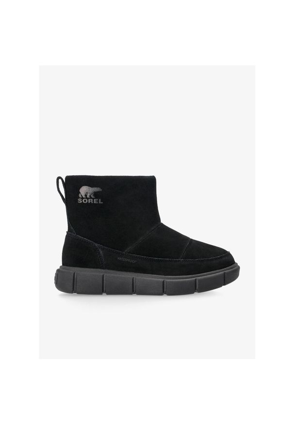 sorel - Buty zimowe damskie Sorel Explorer III Slip-On WP. Zapięcie: bez zapięcia. Kolor: czarny. Sezon: zima. Styl: sportowy