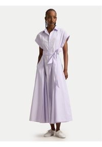 Polo Ralph Lauren Sukienka koszulowa 211A96363002 Fioletowy Regular Fit. Typ kołnierza: polo. Kolor: fioletowy. Materiał: bawełna. Typ sukienki: koszulowe #1