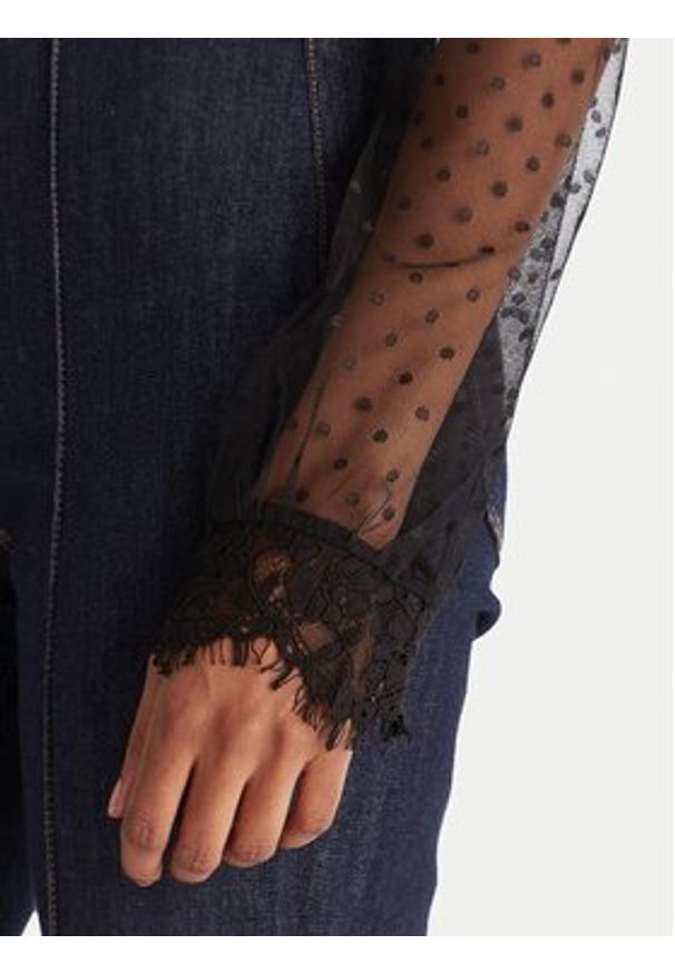 Morgan Bluzka 252-TARSILA Czarny Slim Fit. Kolor: czarny. Materiał: syntetyk, wiskoza