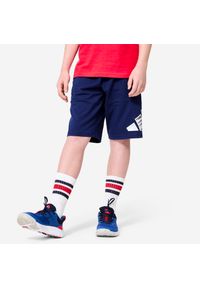 Adidas - Spodenki sportowe dla dzieci ADIDAS. Kolor: niebieski. Materiał: włókno, materiał, bawełna. Styl: sportowy