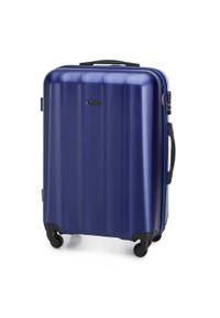 Wittchen - Średnia walizka z polikarbonu fakturowana niebieska. Kolor: niebieski. Materiał: guma. Styl: klasyczny #8