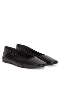 Calvin Klein Baleriny Flat Ballerina - Lth HW0HW02463 Czarny. Kolor: czarny. Materiał: skóra