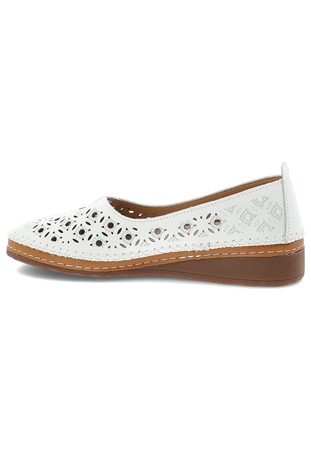 Białe Półbuty S.Barski Wygodne Wsuwane Obuwie Damskie. Okazja: na co dzień. Zapięcie: bez zapięcia. Kolor: biały. Materiał: skóra. Sezon: wiosna, lato. Obcas: na obcasie. Styl: casual, elegancki. Wysokość obcasa: średni