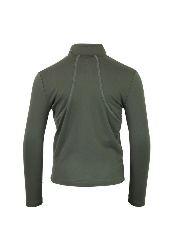 PEAK MOUNTAIN - T-shirt pierwsza warstwa z suwakiem dla dzieci Peak Mountain Ecanevi. Kolor: zielony. Materiał: skóra. Sport: turystyka piesza