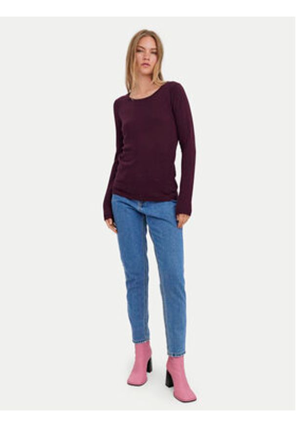 Vero Moda Sweter Care 10136644 Fioletowy Regular Fit. Kolor: fioletowy. Materiał: bawełna