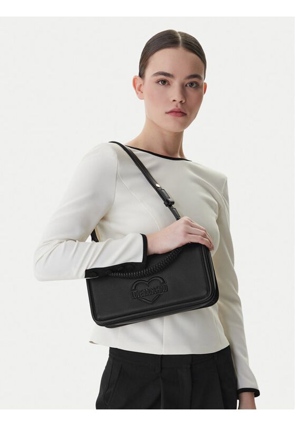 Love Moschino - LOVE MOSCHINO Torebka JC4096PP1OLL0000 Czarny. Kolor: czarny. Materiał: skórzane