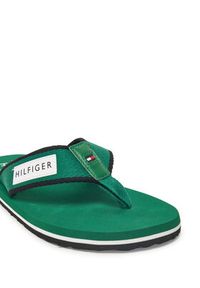 TOMMY HILFIGER - Tommy Hilfiger Japonki Patch Hilfiger Beach Sandal FM0FM05435 Zielony. Kolor: zielony. Materiał: materiał #5