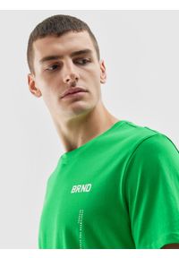 4f - T-shirt regular z nadrukiem męski. Kolor: zielony. Materiał: bawełna. Wzór: nadruk #2
