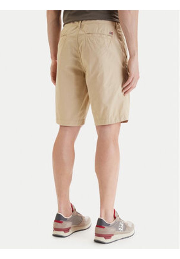 Napapijri Szorty materiałowe Nakuru 6 NP0A4HRV Beżowy Regular Fit. Kolor: beżowy. Materiał: bawełna