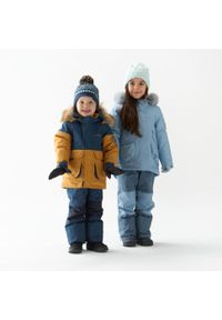 quechua - Parka turystyczna dla dzieci Quechua SH500 Mountain. Typ kołnierza: kołnierzyk stójkowy. Kolor: niebieski, brązowy, żółty, wielokolorowy. Materiał: materiał, futro. Sezon: zima. Styl: sportowy